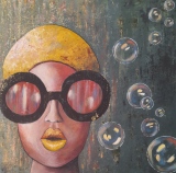 Bulles cosmiques 60x60 - Collection Féminité